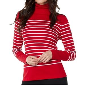 Vineyard Vines Red Striped Simple Turtleneck - Very Good Condition!